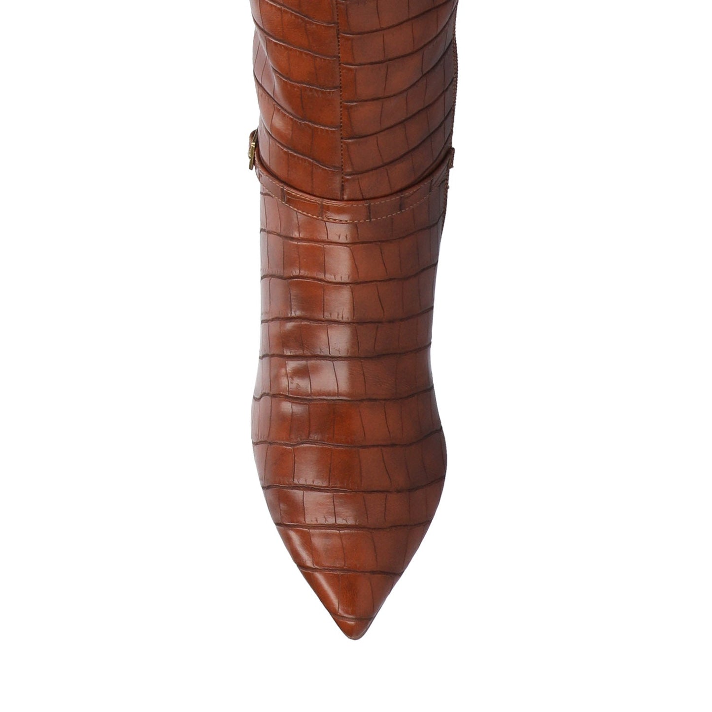 Journee ELARA KNEE HIGH DRESS BOOTS - Croco Cognac