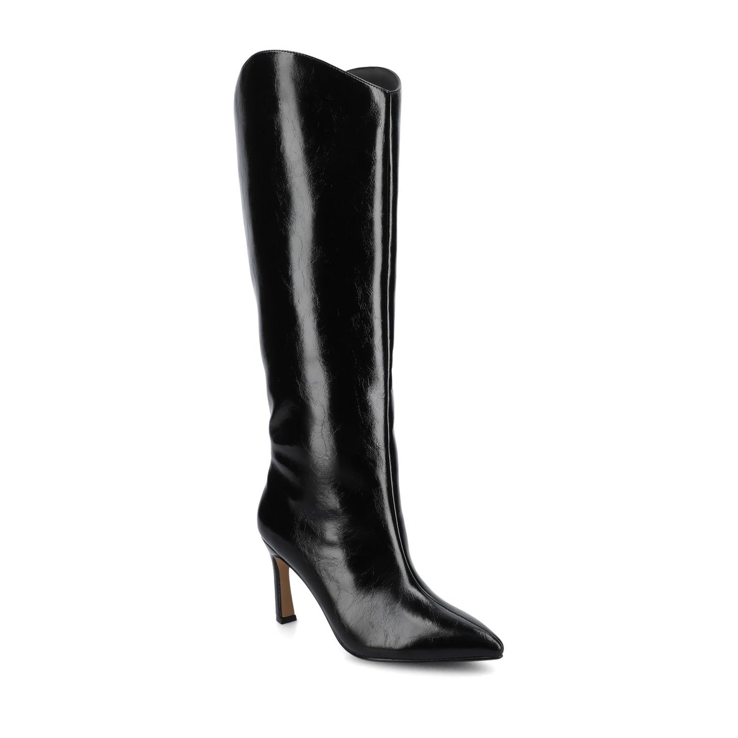 Journee REHELA KNEE HIGH BOOTS IN VEGAN LEATHER - Black Patent
