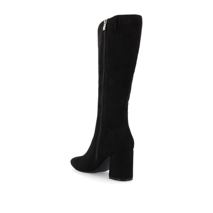 Journee AMEYLIA KNEE-HIGH BOOTS - Black Faux Suede