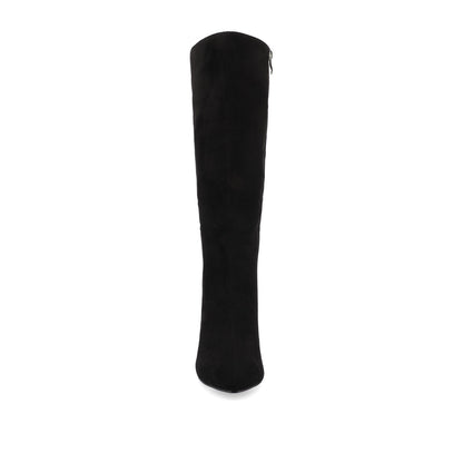 Journee AMEYLIA KNEE-HIGH BOOTS - Black Faux Suede