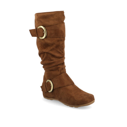 Journee JESTER KNEE HIGH BOOTS IN FAUX SUEDE - Camel Faux Suede