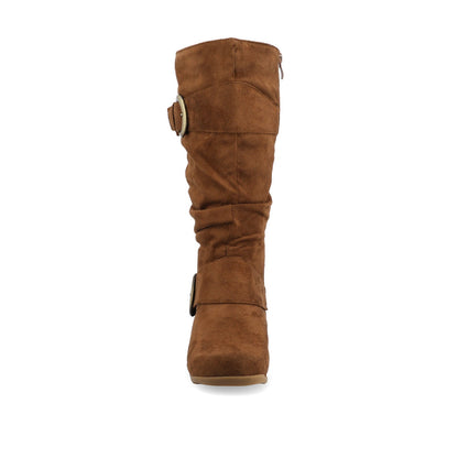 Journee JESTER KNEE HIGH BOOTS IN FAUX SUEDE - Camel Faux Suede