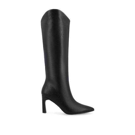 Journee REHELA KNEE HIGH BOOTS IN VEGAN LEATHER - Black