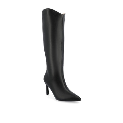 Journee REHELA KNEE HIGH BOOTS IN VEGAN LEATHER - Black
