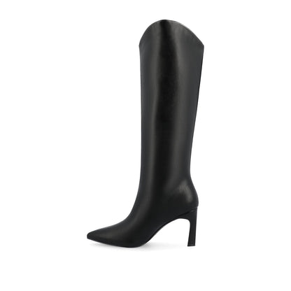 Journee REHELA KNEE HIGH BOOTS IN VEGAN LEATHER - Black