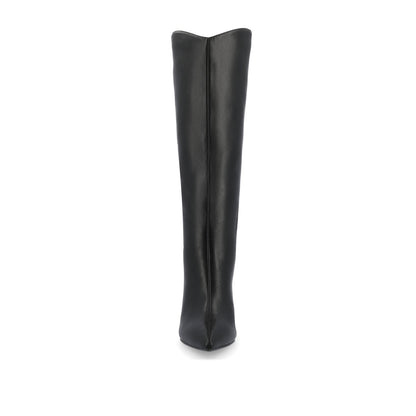 Journee REHELA KNEE HIGH BOOTS IN VEGAN LEATHER - Black