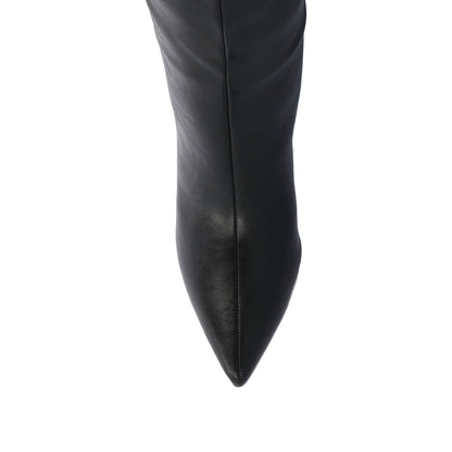 Journee REHELA KNEE HIGH BOOTS IN VEGAN LEATHER - Black
