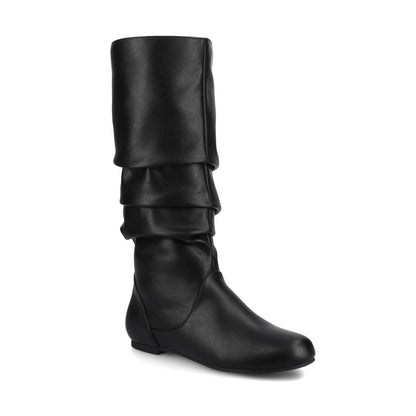 Journee JAYNE KNEE HIGH BOOTS IN VEGAN LEATHER - Black