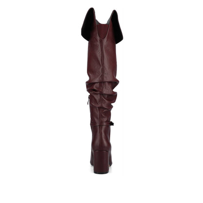 Journee FLORETTA OVER THE KNEE BOOTS - Oxblood