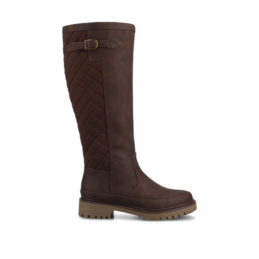 Journee ZEMMIE QUILTED BOOTS - Vintage Chocolate