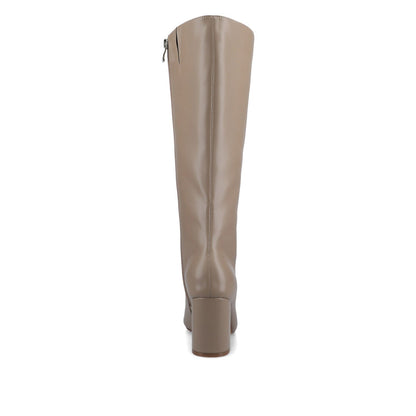 Journee AMEYLIA VEGAN LEATHER KNEE-HIGH BOOTS - Taupe PU