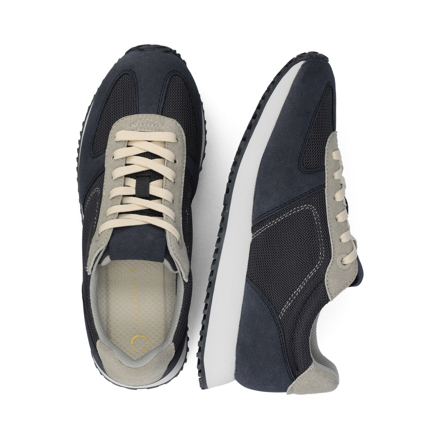 Journee FLOW CASUAL LACE UP SNEAKERS - Navy Nubuck