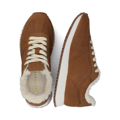 Journee FLOW CASUAL LACE UP SNEAKERS - Cognac