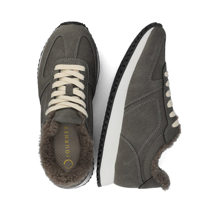 Journee FLOW CASUAL LACE UP SNEAKERS - Charcoal