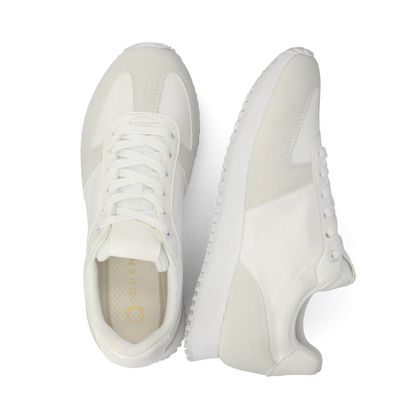 Journee FLOW CASUAL LACE UP SNEAKERS - White