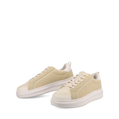 Journee MEEYA CASUAL LACE UP SNEAKERS - Natural