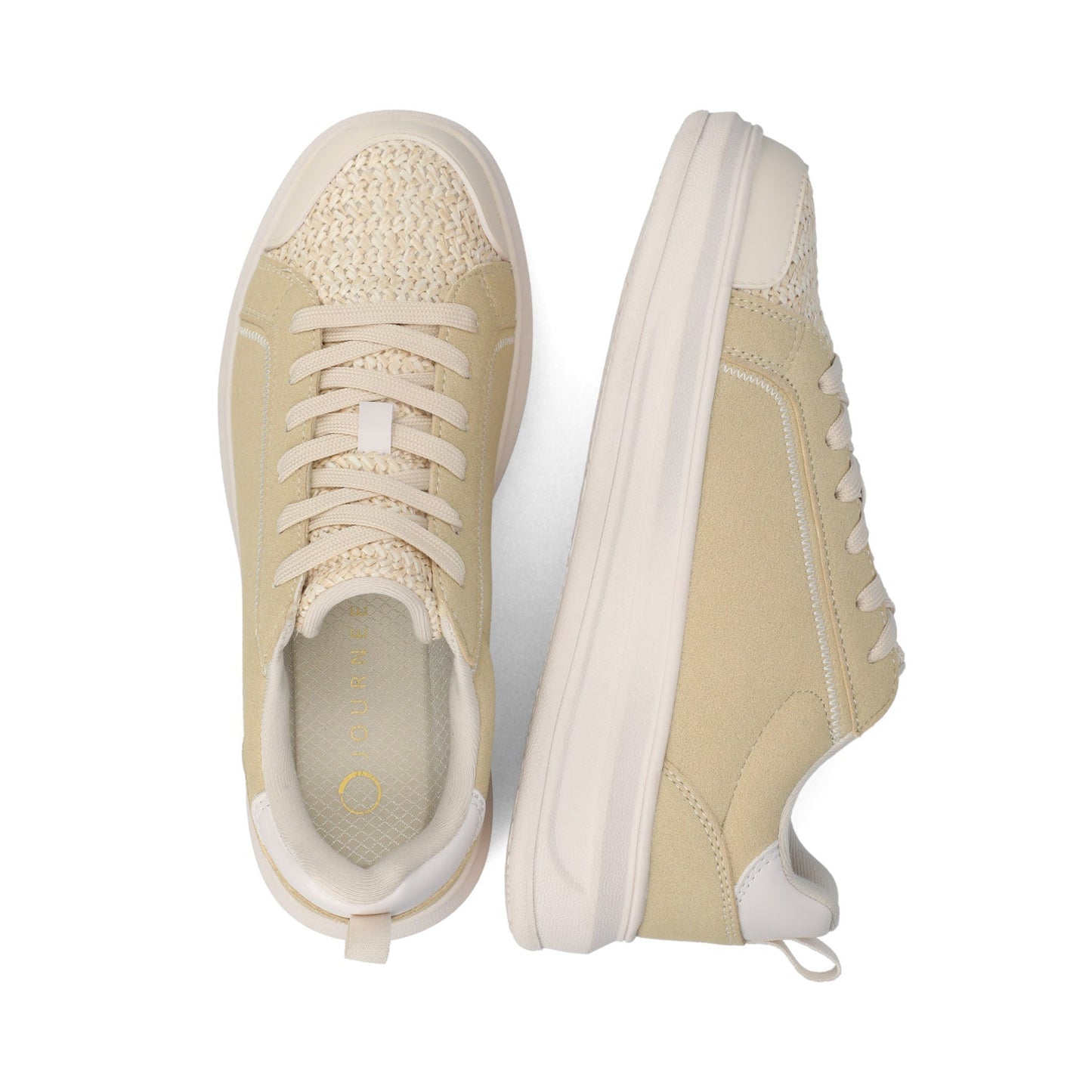 Journee MEEYA CASUAL LACE UP SNEAKERS - Natural