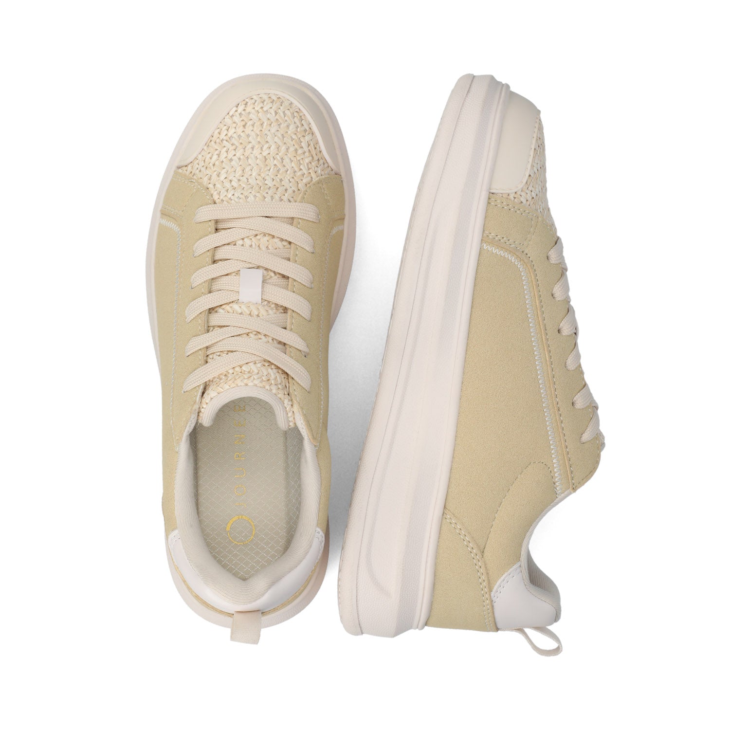 Journee MEEYA CASUAL LACE UP SNEAKERS - Natural