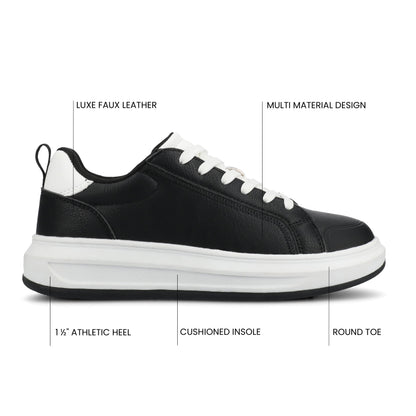 Journee MEEYA CASUAL LACE UP SNEAKERS - Black