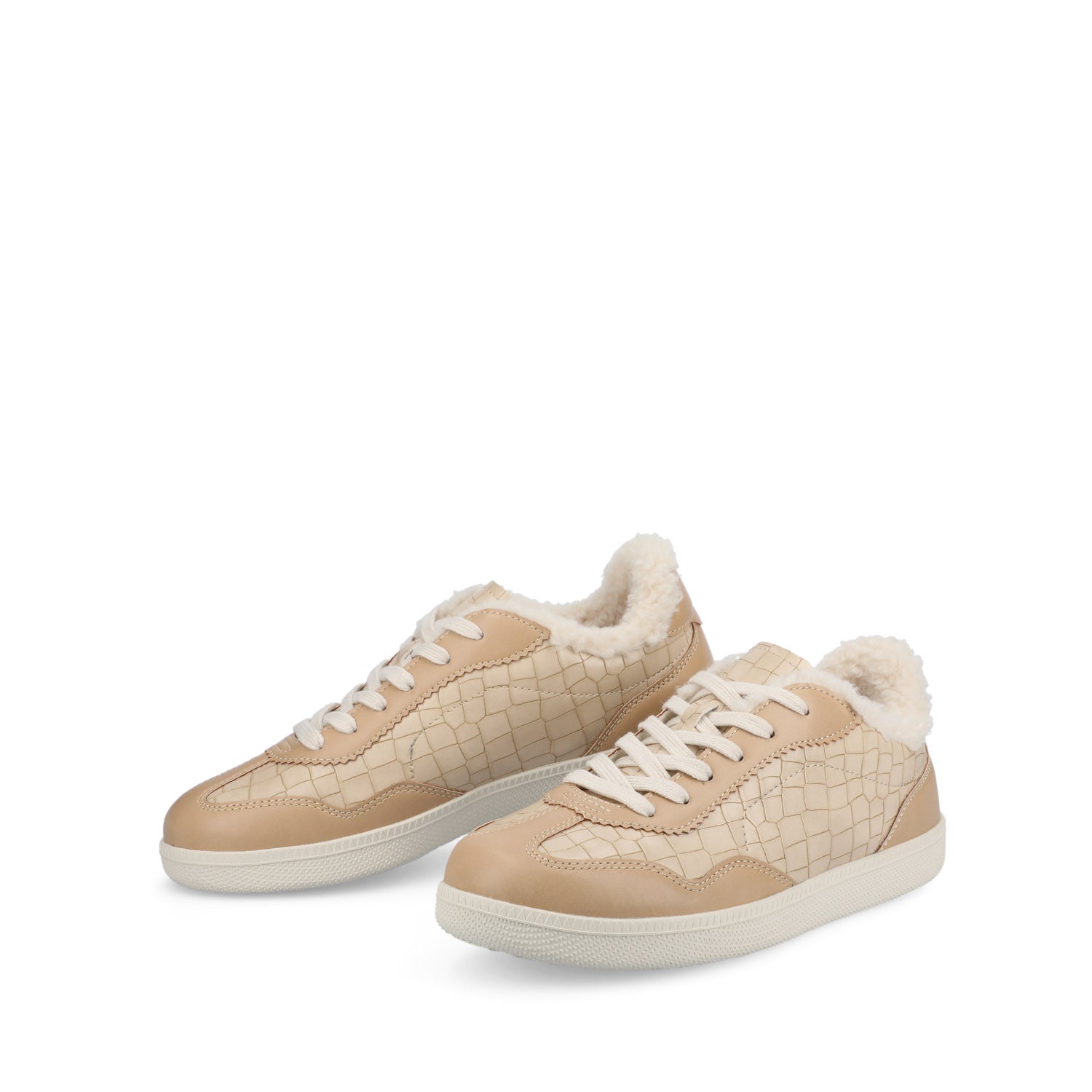 Journee LUMMIE CASUAL LACE UP SNEAKERS - Croco Beige