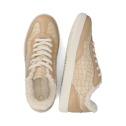 Journee LUMMIE CASUAL LACE UP SNEAKERS - Croco Beige