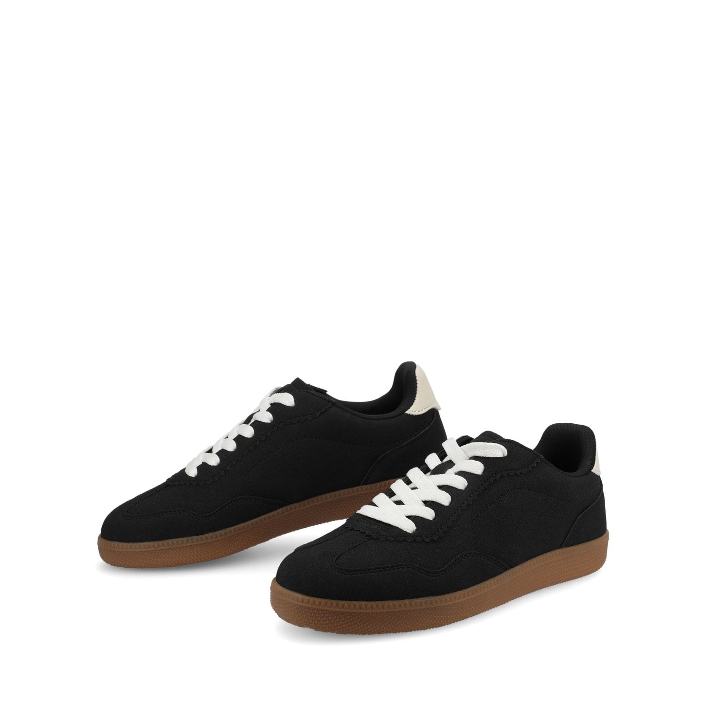 Journee LUMMIE CASUAL LACE UP SNEAKERS - Black PU