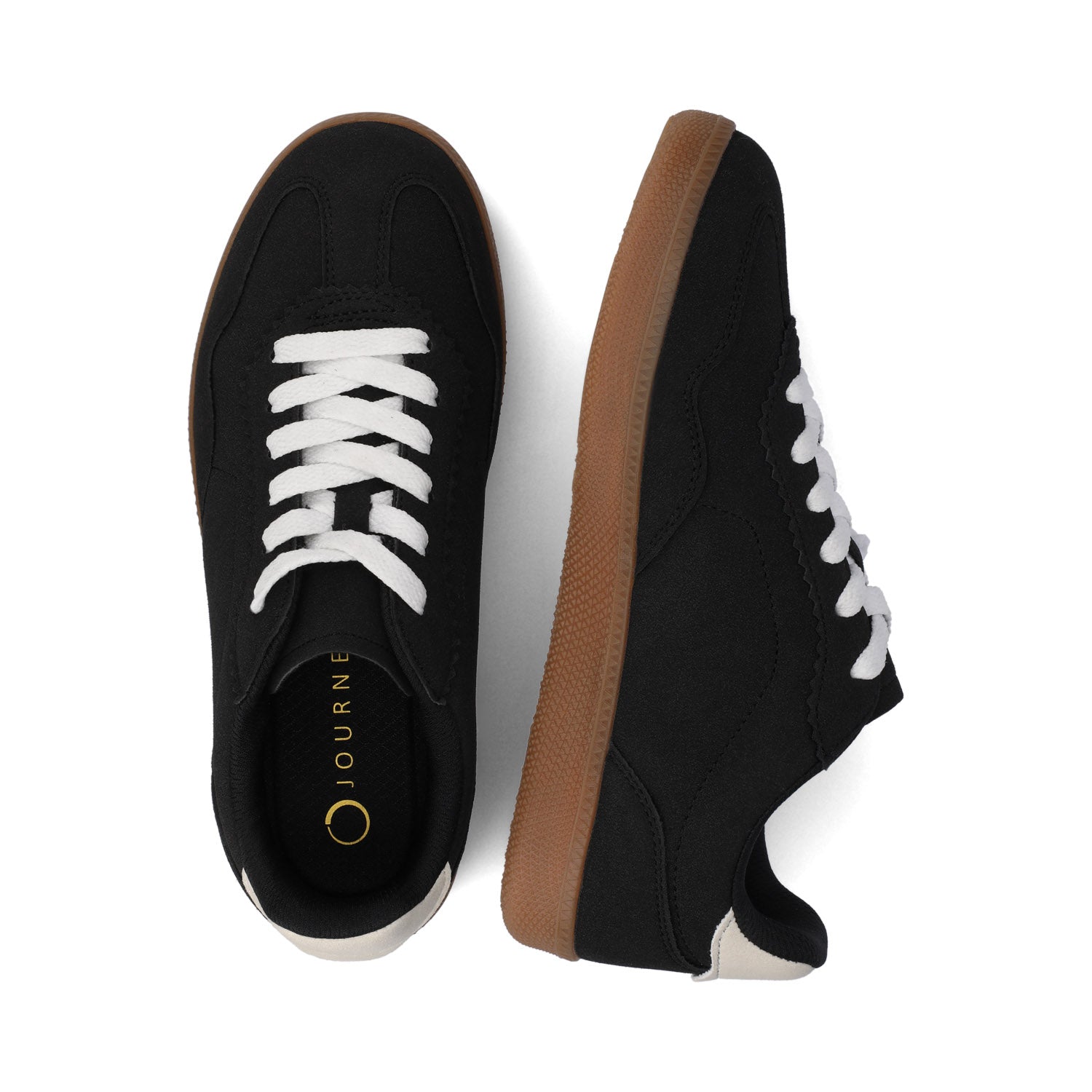 Journee LUMMIE CASUAL LACE UP SNEAKERS - Black PU