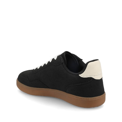 Journee LUMMIE CASUAL LACE UP SNEAKERS - Black PU