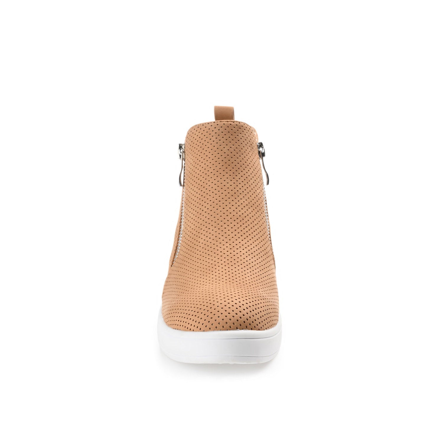 Journee PENNELOPE WEDGE SNEAKERS IN VEGAN LEATHER - Tan