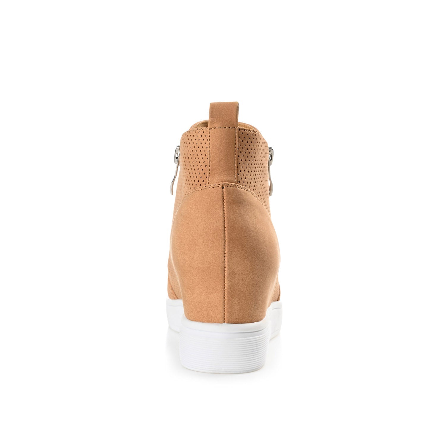 Journee PENNELOPE WEDGE SNEAKERS IN VEGAN LEATHER - Tan