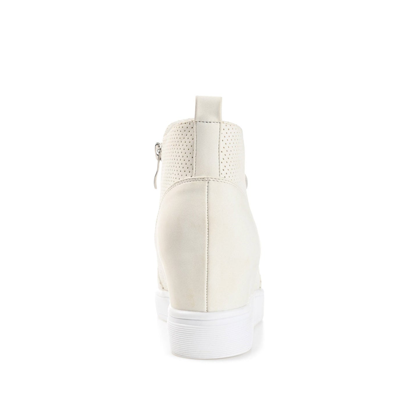 Journee PENNELOPE WEDGE SNEAKERS IN VEGAN LEATHER - Ivory