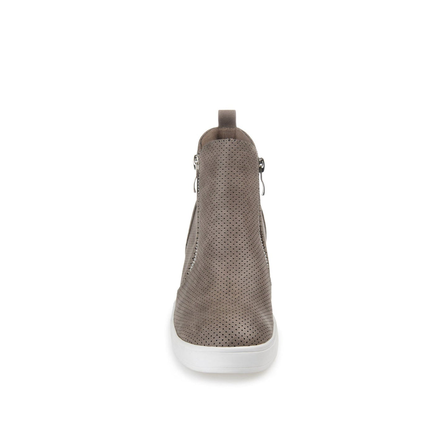 Journee PENNELOPE WEDGE SNEAKERS IN VEGAN LEATHER - Taupe