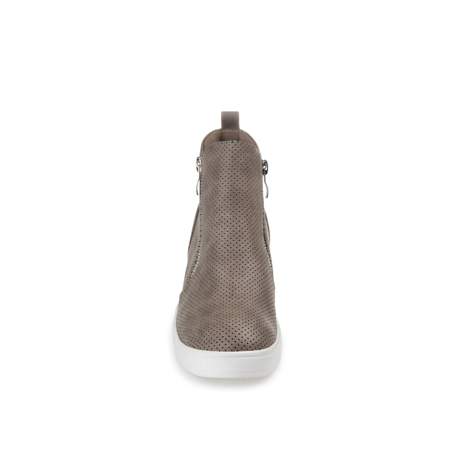 Journee PENNELOPE WEDGE SNEAKERS IN VEGAN LEATHER - Taupe