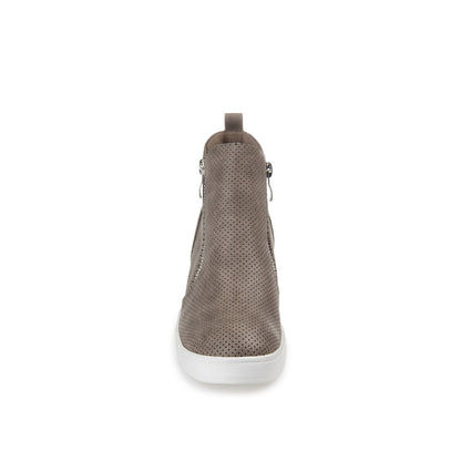 Journee PENNELOPE WEDGE SNEAKERS IN VEGAN LEATHER - Taupe