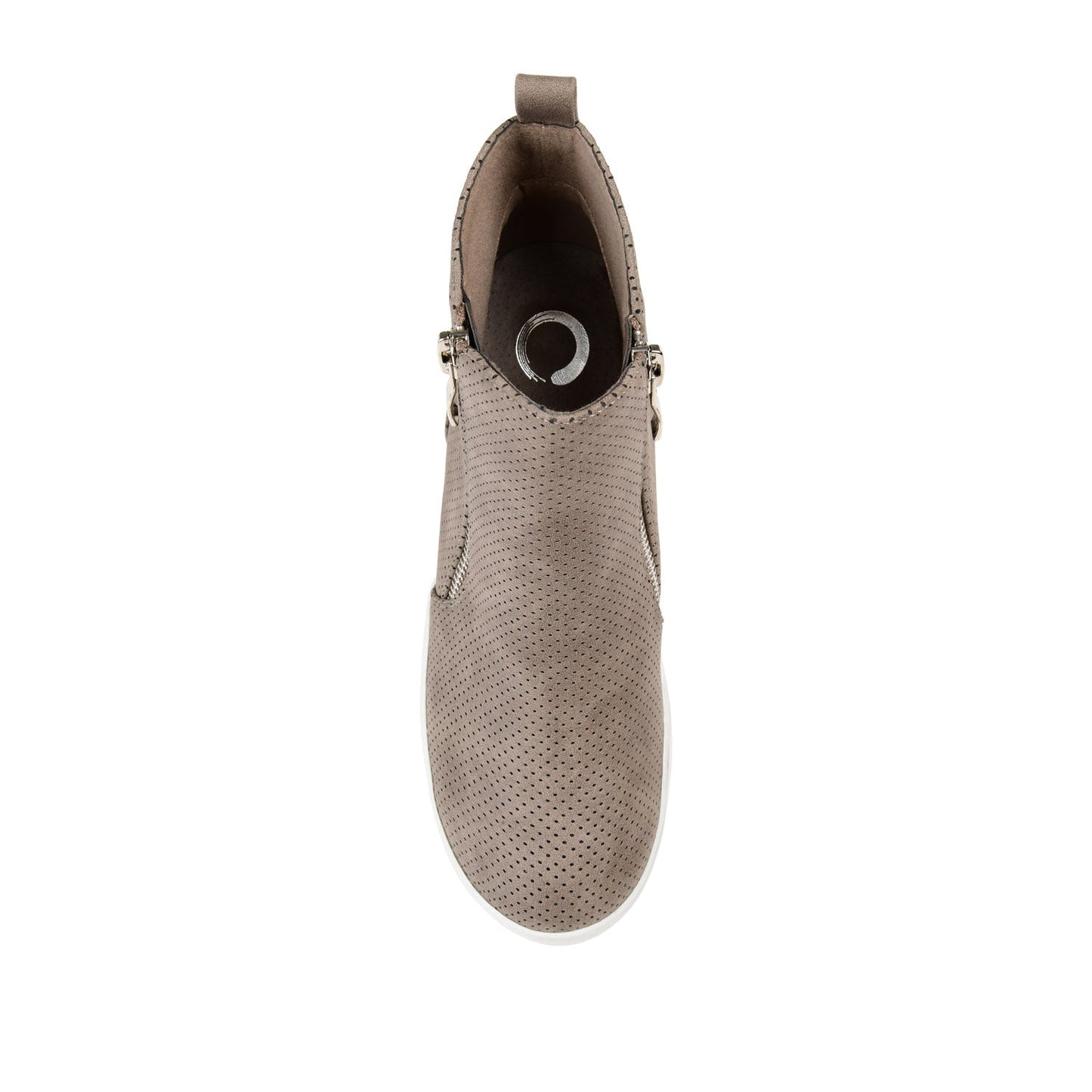 Journee PENNELOPE WEDGE SNEAKERS IN VEGAN LEATHER - Taupe