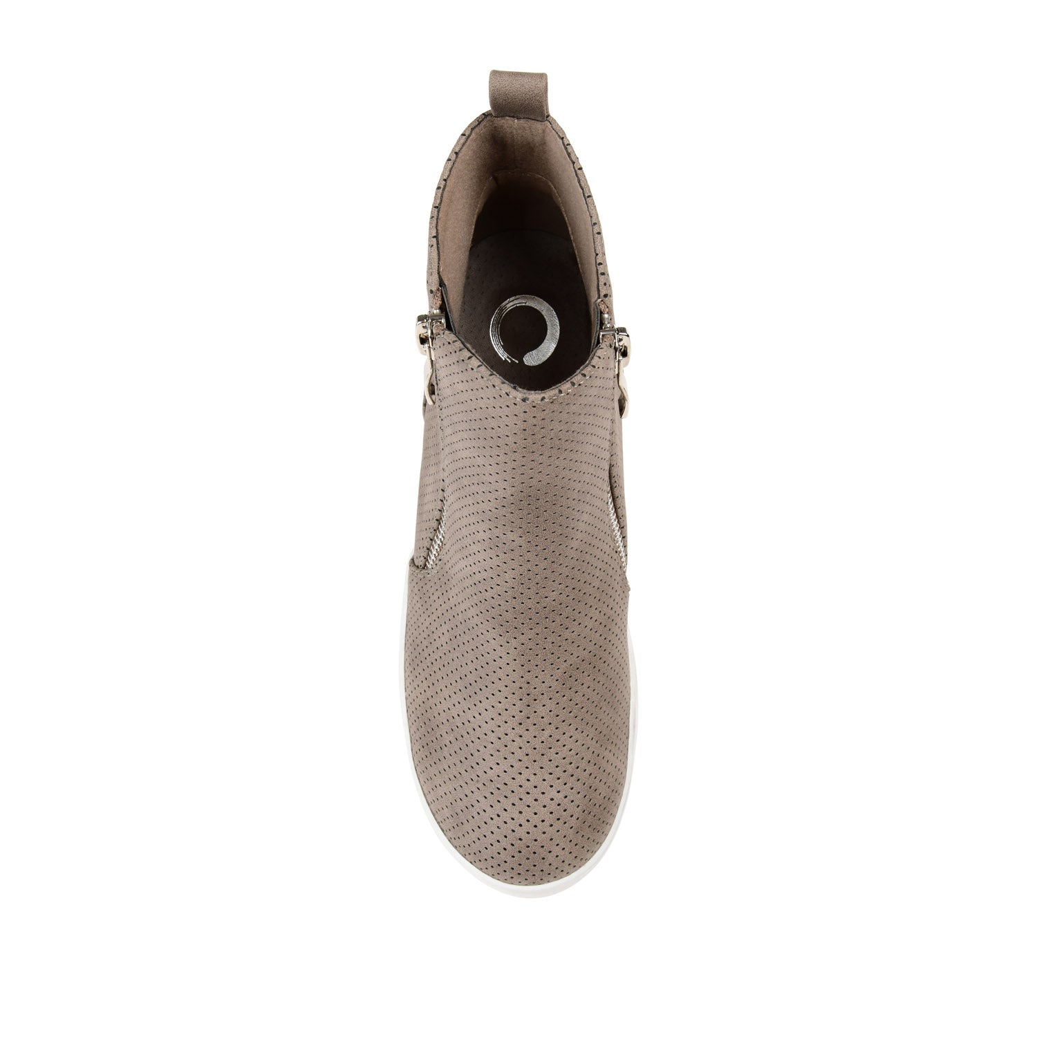 Journee PENNELOPE WEDGE SNEAKERS IN VEGAN LEATHER - Taupe