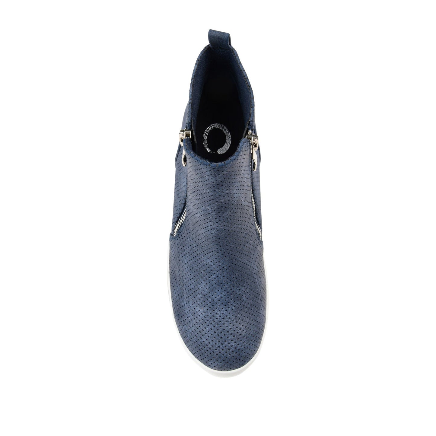 Journee PENNELOPE WEDGE SNEAKERS IN VEGAN LEATHER - Blue