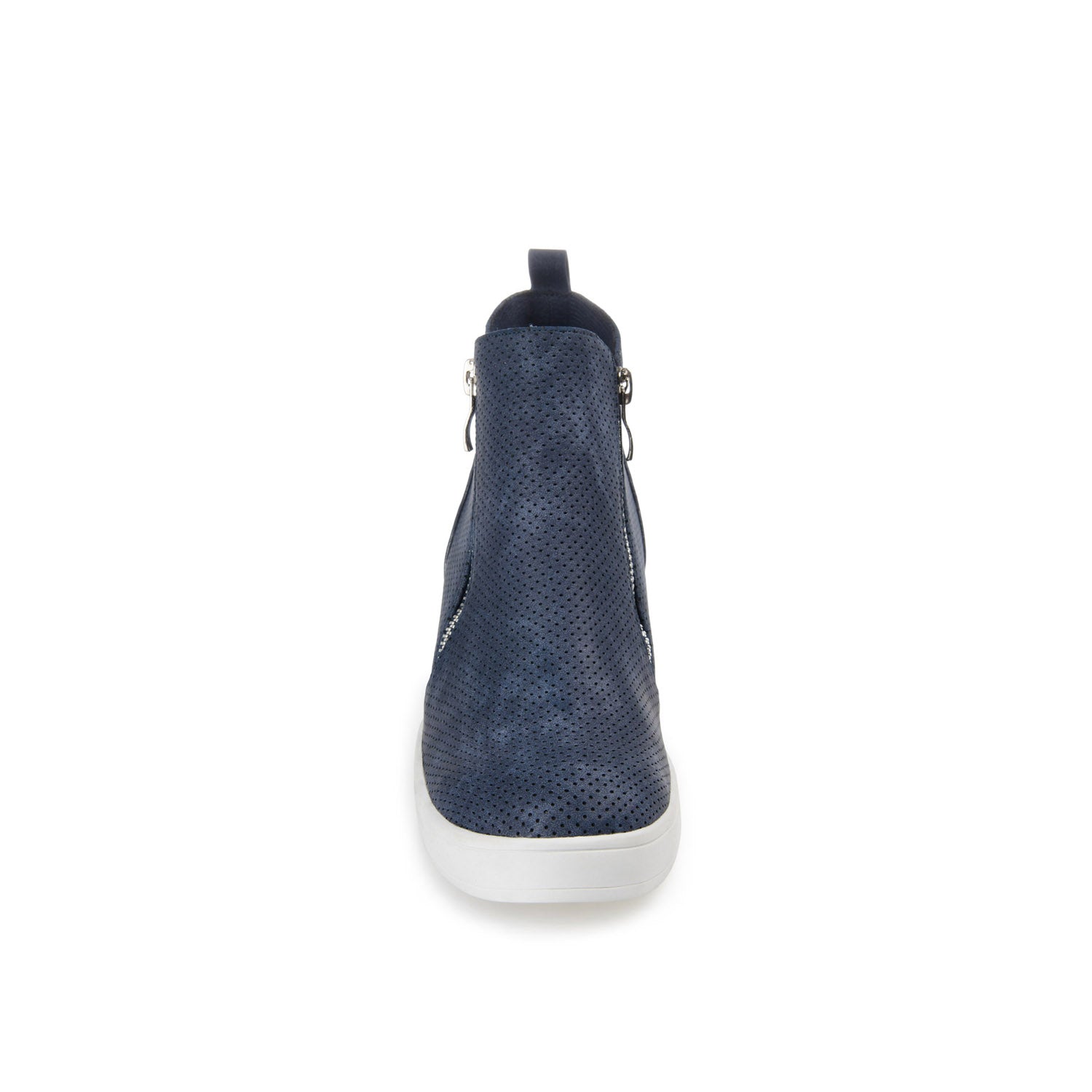 Journee PENNELOPE WEDGE SNEAKERS IN VEGAN LEATHER - Blue