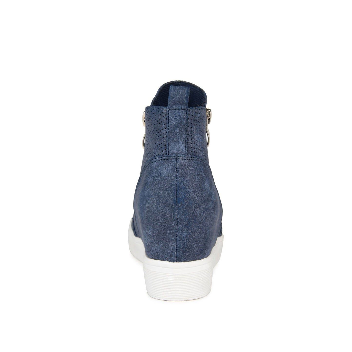 Journee PENNELOPE WEDGE SNEAKERS IN VEGAN LEATHER - Blue