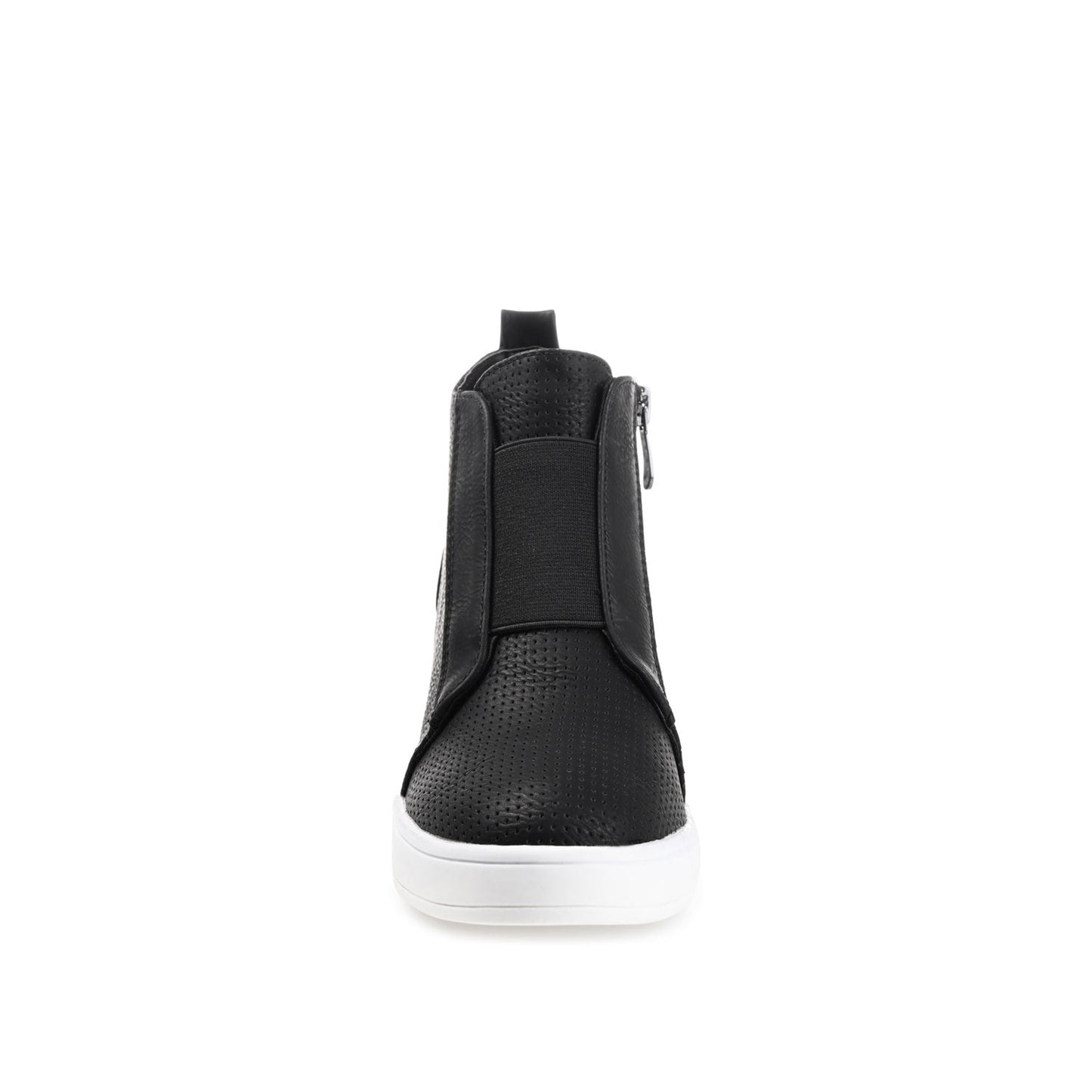 Journee CLARA WEDGE SNEAKERS IN VEGAN LEATHER - Black PU