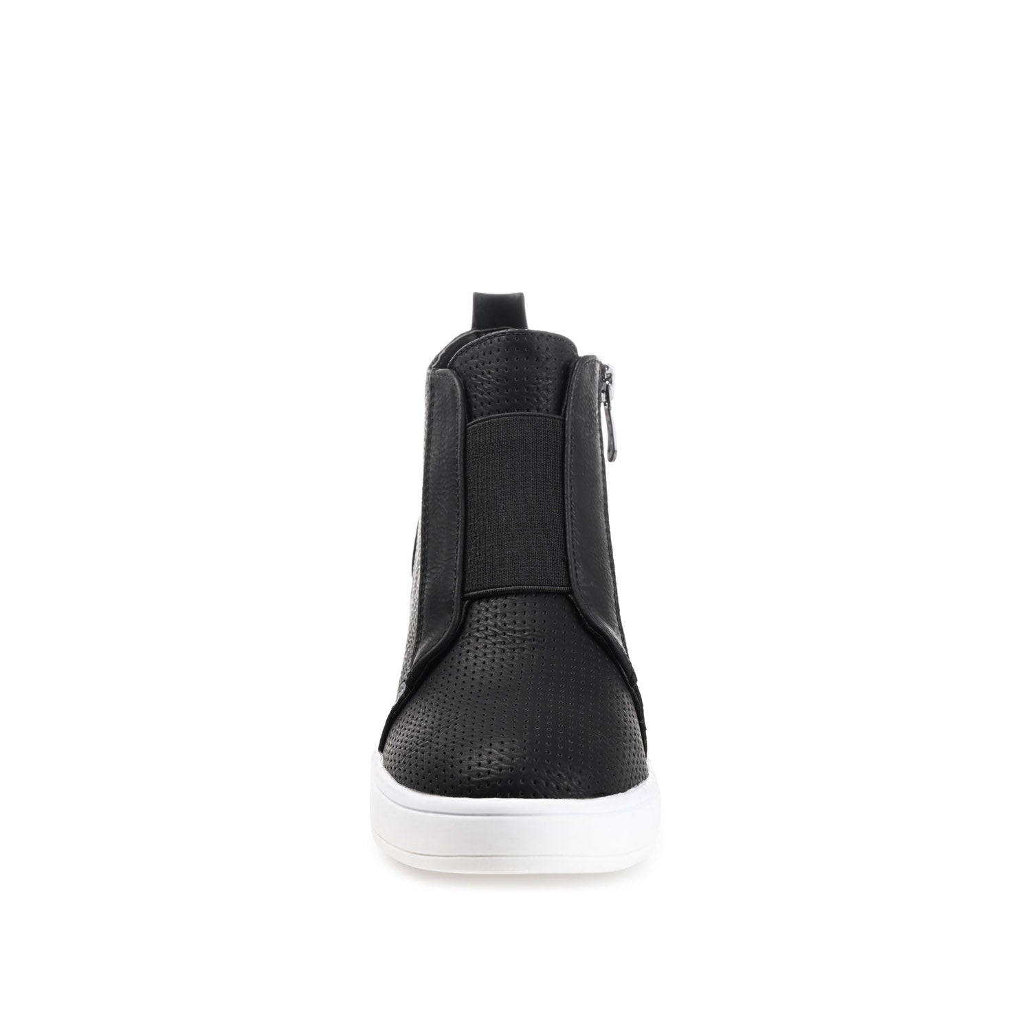 Journee CLARA WEDGE SNEAKERS IN VEGAN LEATHER - Black PU
