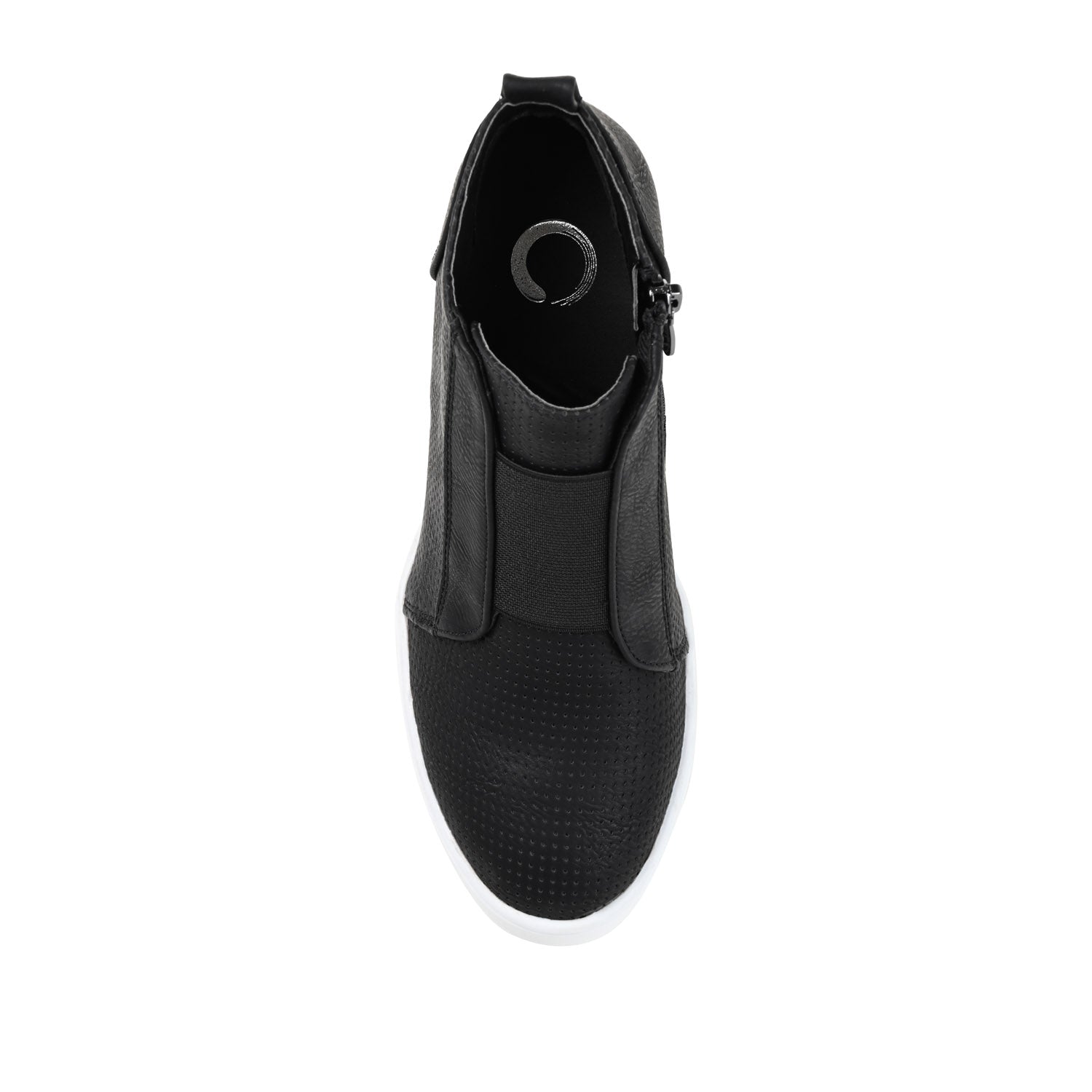 Journee CLARA WEDGE SNEAKERS IN VEGAN LEATHER - Black PU