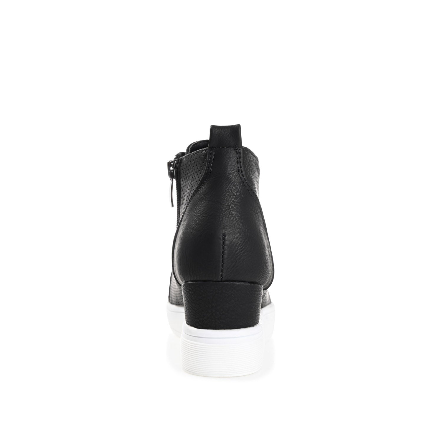 Journee CLARA WEDGE SNEAKERS IN VEGAN LEATHER - Black PU