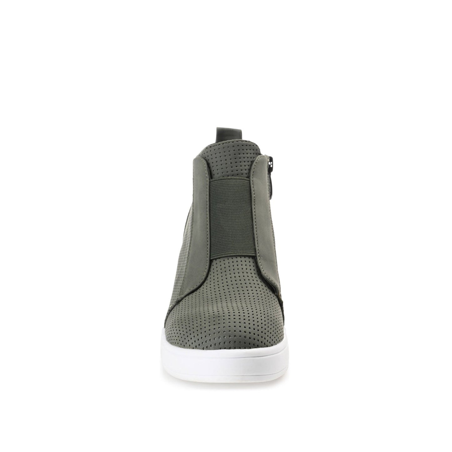 Journee CLARA WEDGE SNEAKERS IN VEGAN LEATHER - Olive PU