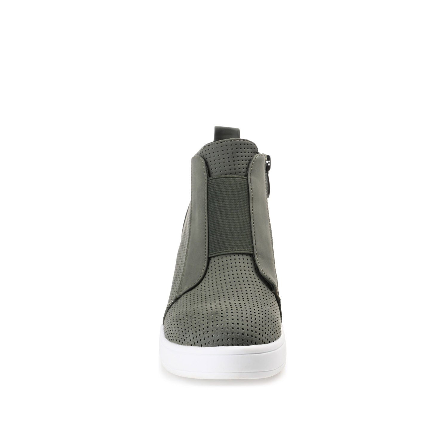 Journee CLARA WEDGE SNEAKERS IN VEGAN LEATHER - Olive PU