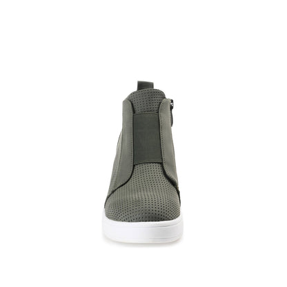 Journee CLARA WEDGE SNEAKERS IN VEGAN LEATHER - Olive PU