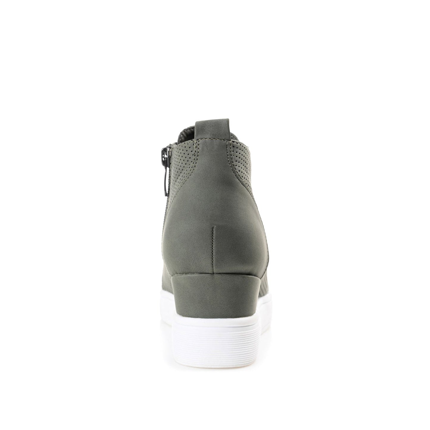 Journee CLARA WEDGE SNEAKERS IN VEGAN LEATHER - Olive PU