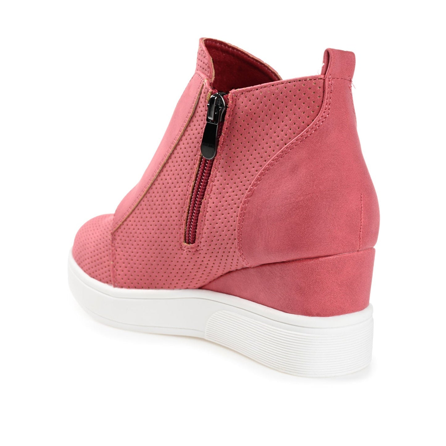 Journee CLARA WEDGE SNEAKERS IN VEGAN LEATHER - Pink PU