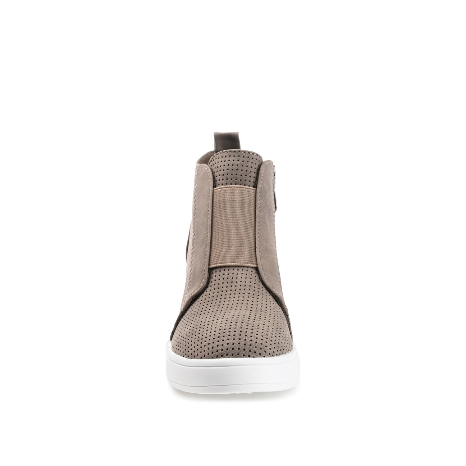 Journee CLARA WEDGE SNEAKERS IN VEGAN LEATHER - Taupe PU