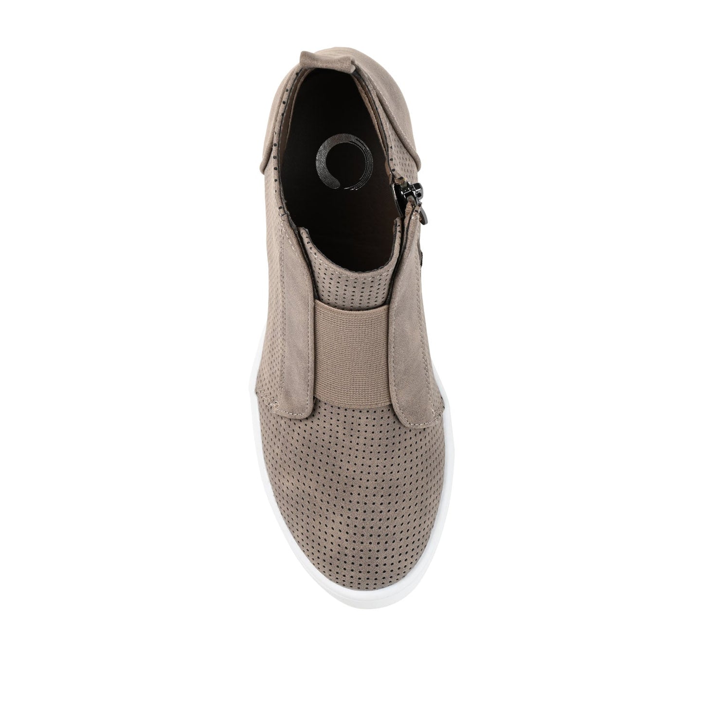 Journee CLARA WEDGE SNEAKERS IN VEGAN LEATHER - Taupe PU
